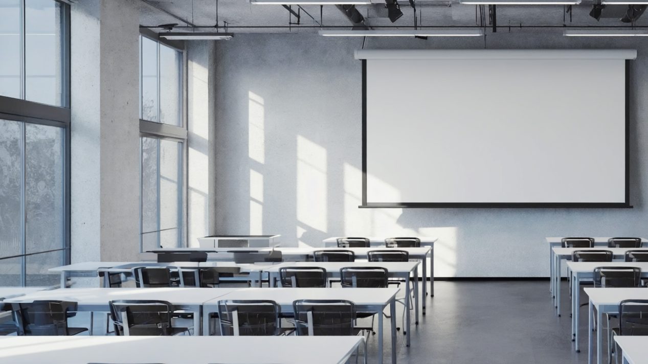 Training room set up for a course