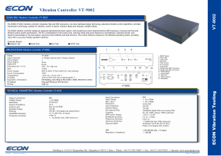VT-9002 진동 컨트롤러 데이터시트 표지