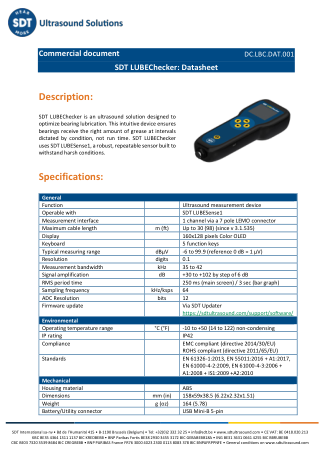 LUBEChecker 데이터시트 표지