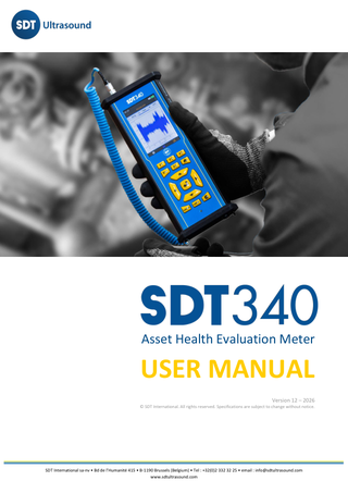 SDT340 사용자 매뉴얼 표지