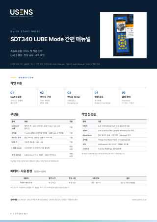 SDT340 LUBE Mode 간편 매뉴얼 표지